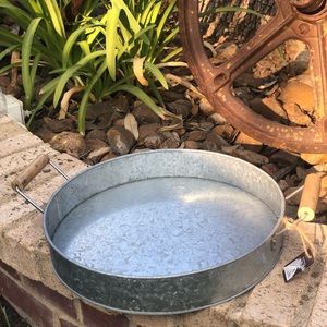 Galvanized serving tray 14” across